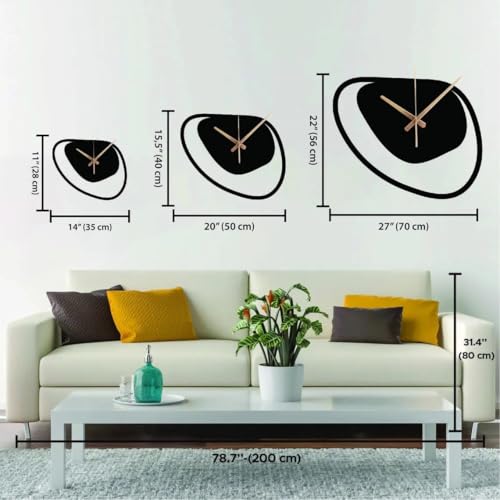 Image of Morden Metal Wall Clock for Living Room, Bedroom, Office, Kitchen, Stylish Wall Clock for Home and Hall, Designer Big Size Modern (DA-227, 60 CM)
