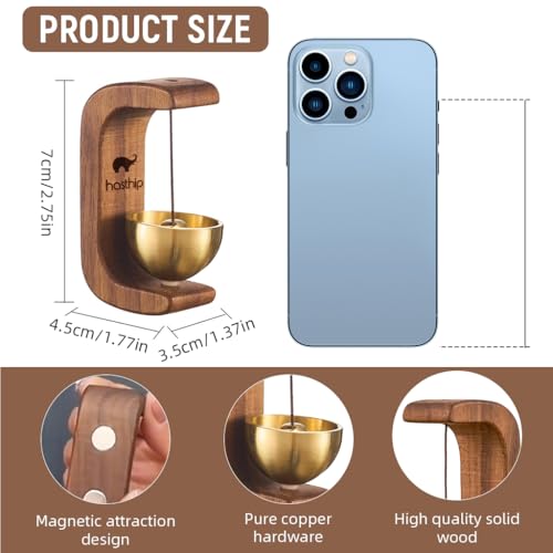 HASTHIP Store HASTHIP Wooden Door Bell Beech Magnetic Chimes - Image 3