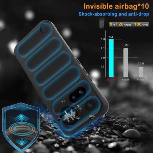 Image of ShieldTech AirGuard Series Back Cover Case for Nothing Phone 4a Pro | Microfiber Lining | Airbag Cushion Drop Protection | Silicone Cover Case | Anti Slip Grip - Black for Nothing Phone 4a Pro