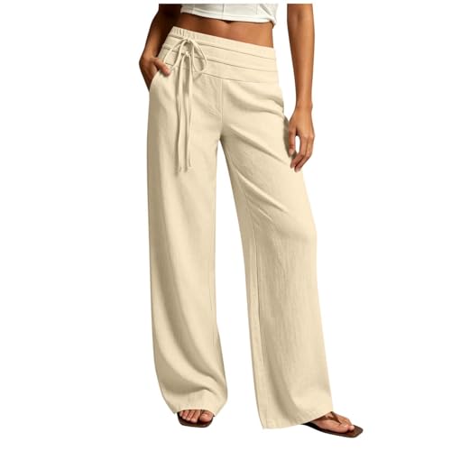 Pantalon large en lin femme : fini l'inconfort avec ce modèle taille haute ajustable.