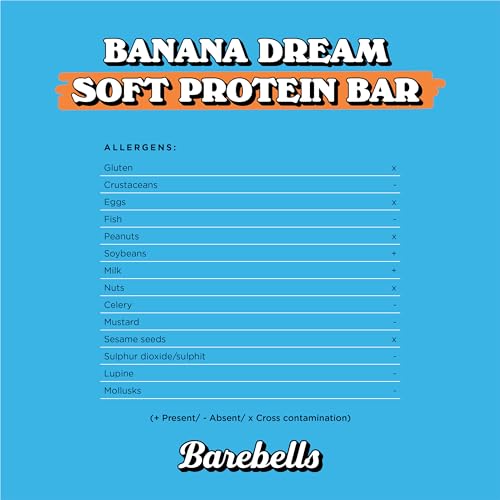 Barebells Protein| 16g protein low carb chocolate| after workout low calorie snacks 12 x 55g (Soft Banana Dream)