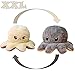 KUNSTIFY XXL Oktupus Stimmungs Kuscheltier Oktopus Kuscheltier wenden Riesen Octopus Plüschtier für Mädchen, für Kinder die Ihre Laune ausdrücken Geschenk für Freundin Grau Weiß