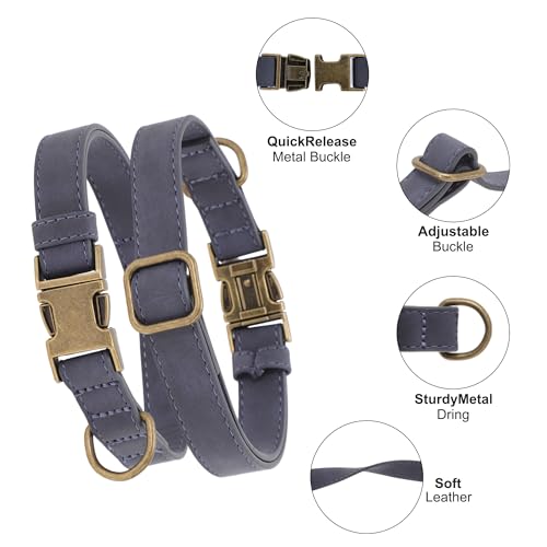 Collar para perro mediano ajustable y durable azul miniatura 2