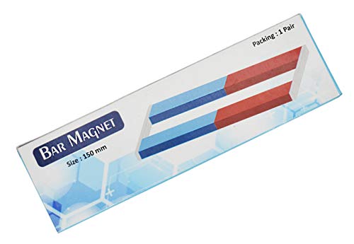 Image of EISCO 2PK Bar Magnets, 6 Inch - N /S - Includes Keepers - Chrome Steel
