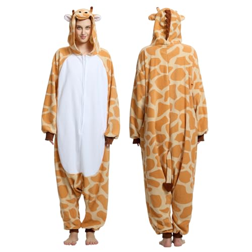 SLOTHOPOTAMUS Adult Onesie Pajamas Unisex Animal One Piece Cosplay Costume Halloween Homewear Sleepwear Giraffe XL