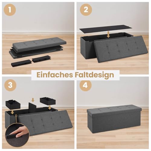 Blumtal Aufbewahrungsbank, 2 zusätzliche Boxen – Zimmerbank, 110 x 38 x 38 cm, Türkis