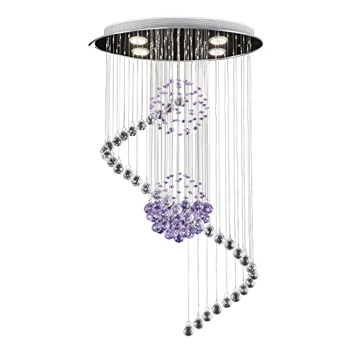 QYYZTQY en spirale à 4 lumières suspension cristal pour escalier intérieur