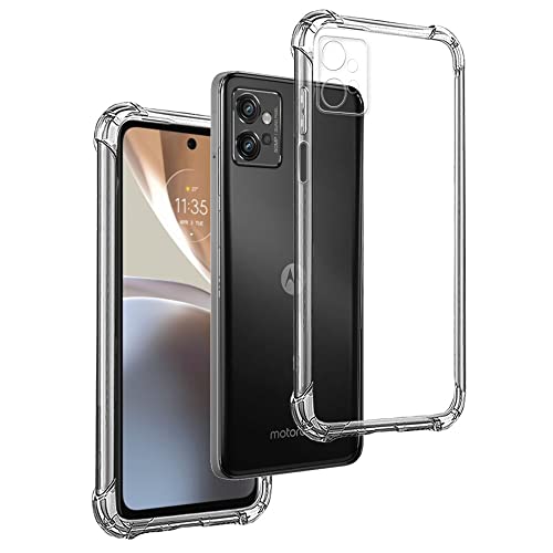REY Funda Anti-Shock Gel Transparente para Motorola Moto G32, Ultra Fina 0,33mm, Esquinas Reforzadas, Silicona TPU de Alta Resistencia y Flexibilidad