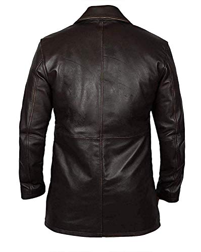 Mens Jensen Ackles Dean Winchester Real Cowhide Brown Leather Jacket Coat4