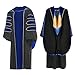 Misscom Unisex Deluxe Doctoral Graduation Gown Tam Hood with Gold Piping Doctoral Regalia