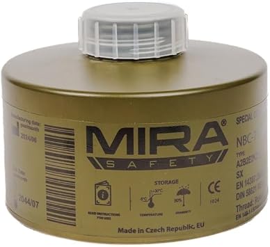 MIRA Safety NBC-77 SOF Ranger Green Single 40mm Gas Mask Filter Special Combined Respirator Filter NATO Standard Size 40mm x 1/7"