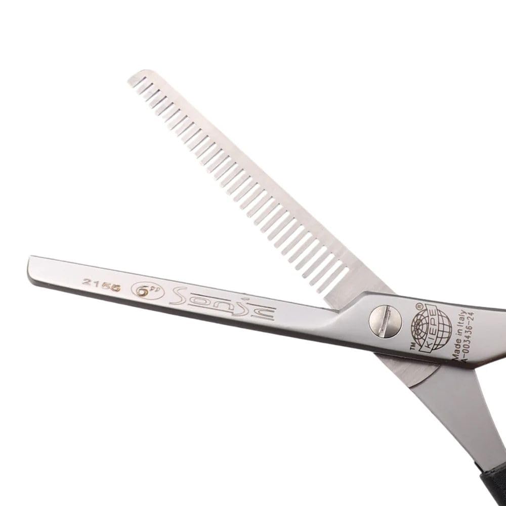 Kiepe 2155 Sonic Forbice Professionale Sfoltire 6 Pollici con 28 Denti – Forbice sfoltitrice a mezzo filo in acciaio inox impugnatura ergonomica semi-offset, Made in Italy per salone e uso domestico