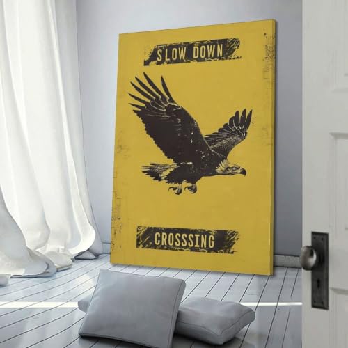 Affiche vintage Eagle Crossing Warning toile déco salon 50x75 cm - 3