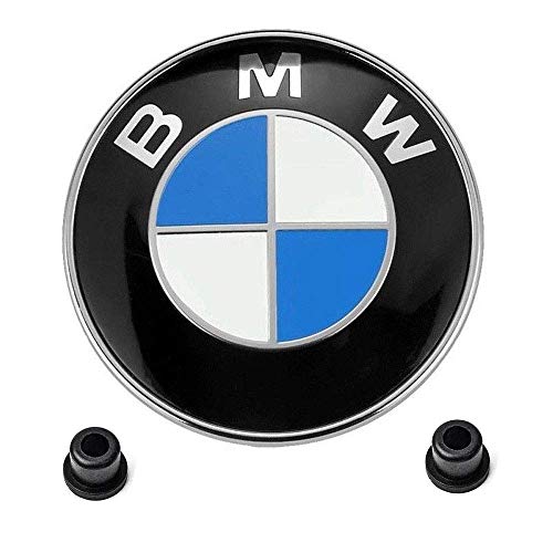 OSIRCAT for BMW Emblems Hood and Trunk, 1 PC BMW 82mm Logo Replacement + 2 Grommets for ALL Models BMW E30 E36 E46 E34 E39 E60 E65 E38 X3 X5 X6 3 4 5 6 7 8