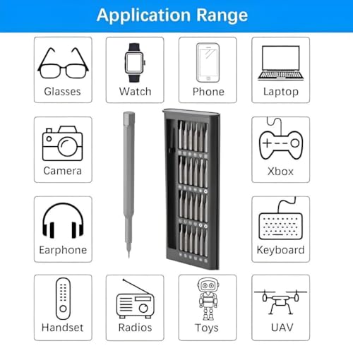 Image of 24-in-1 Magnetic Screwdriver Set - Mini Professional Repair Tool Kit with Sliding Closure, Pocket Manual Driver for Electronics, Watch, Camera, Laptop & Glasses