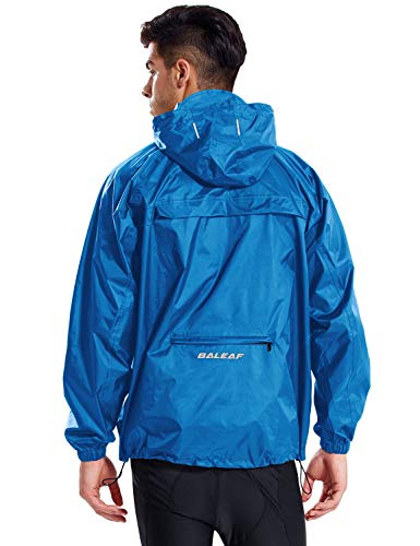 BALEAF - Chubasquero impermeable para hombre, con capucha, ligero, plegable, para correr, ciclismo, senderismo, cortavientos