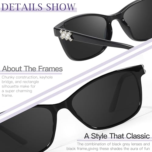 SIPHEW Rectangle Sunglasses for Women, Fashion Polarized Narrow-Frame Shades with UV400 Protection3