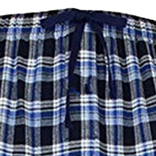 Mens Pajama Pants Elastic Waist Slacks Flannel Plaid Printed Lounge Bottoms Casual Loose Sleep Trousers Sleepwear (Blue,XX-Large)2