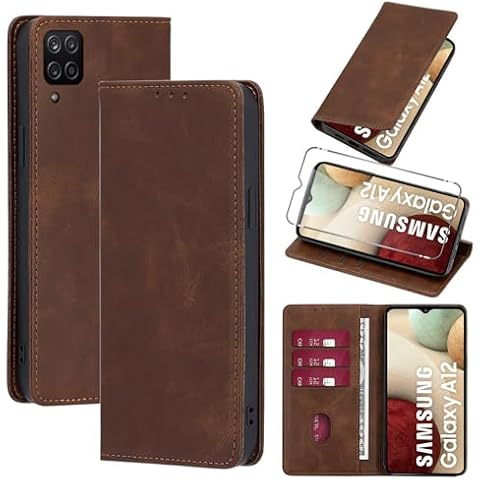 Coque Cuir Vauki pour Galaxy A12/M12 Cover