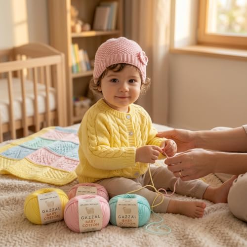 Gazzal Baby Cotton Schokolade - 60% Baumwolle - 10x50g/165m - Nadelstärke 3-4 – Bild 6
