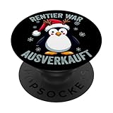 Geschenkidee Weihnachten Pinguin Rentier War Ausverkauft PopSockets Klebender PopGrip