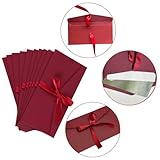 ATSNOSH 10 Pcs Bow Envelopes, Retro Kraft Buckle Envelopes, Postcard Party Invitations Envelope, for Mother's Day, Wedding, Birthday, Valentine's Day, Thanksgiving, 20 x 11cm (Red) - Image 3