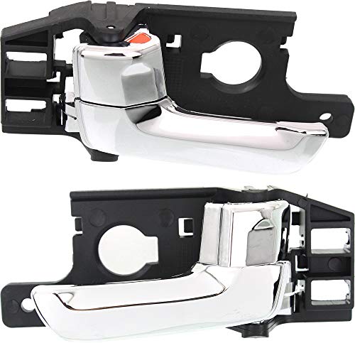 Evan-Fischer Interior Door Handles compatible with SPORTAGE 05-10 Set of 2 Front or Rear Left and Right Side Plastic Chrome W/door lock button