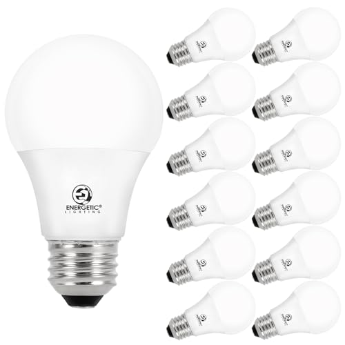 Image of Energetic A19 LED Bulb 60W Equivalent, 5000K Daylight LED Light Bulbs, E26 Standard Base, 760LM, Non-Dimmable, ETL Listed, 12 Packs