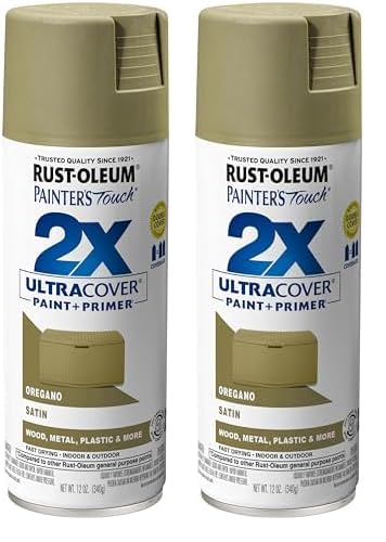 Rust-Oleum 249069 Painter's Touch 2X Ultra Cover Spray Paint, 12 oz, Satin Oregano (Pack of 2)