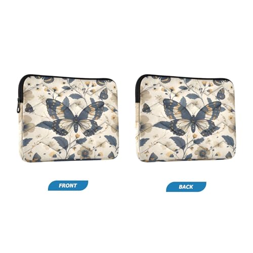 Funda para portátil beige con diseño de mariposas 13-14 pulgadas miniatura 2