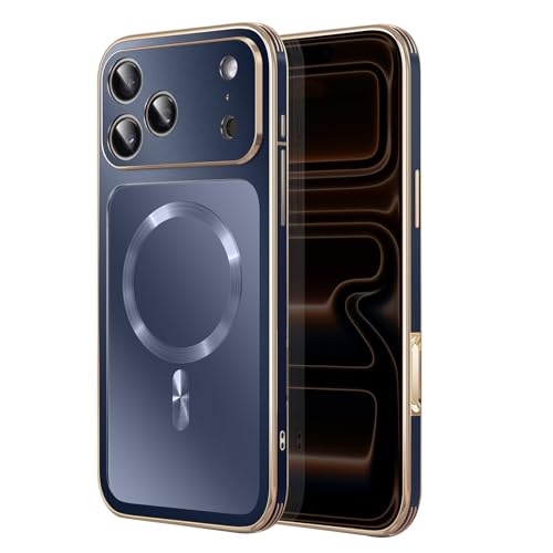 Coque iPhone 17 Pro Max antichoc fine et bleue compatible charge sans fil