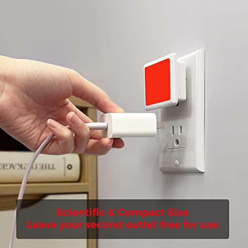 Red Night Light, Briignite Led Night Lights Plug Into Wall, 0.3W Energy Saving Night Light For Kids, Dusk To Dawn Sensor Square Red Nightlights, Kids Night Light For Bedroom Bathroom Kitchen, 2Pack #TOP6