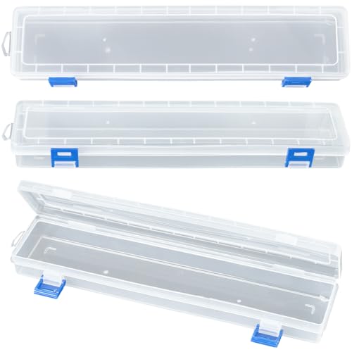 Image of GORGECRAFT 3Pcs Translucent Plastic Paint Brush Holders Stackable Case Organizers Drawing Tools Storage Box Long Watercolor Pen Pencil Container for Artist Art Craft Office Supplies 13.78x3.11x1.4inch