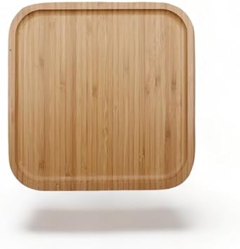 Deconox Bambu Lüx Kare Servis 20 * 20cm, Bambu Sunumluk & Çerezlik Kare Sunum Tabağı