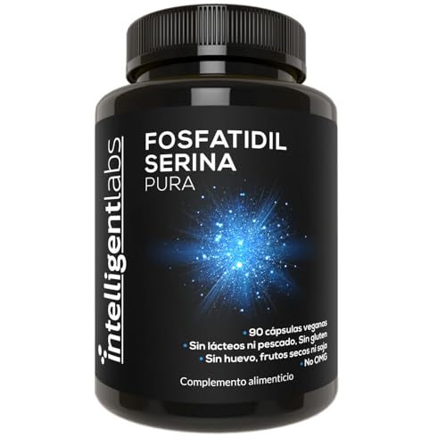 Suplemento de Fosfatidilserina de Intelligent Labs de 100mg, 90 Cápsulas de Alta Potencia, 100% Libre de Soja y Alérgenos, Fosfatidilserina Pura de Lecitina de Girasol