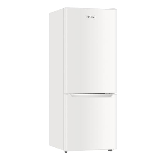 BANGSON 7.1 Cu.Ft Refrigerator with Freezer, Apartment Size Fridge with Bottom Freezer, Large Capacity, Energy Saving, Adjustable Thermostat, Low Noise, Cream White