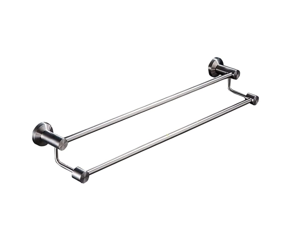 Porte-serviettes mural double de 60 cm en acier inoxydable premium brossé