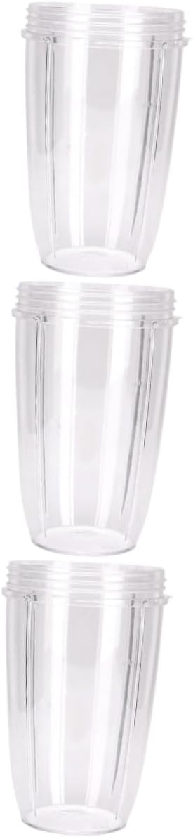 STOBAZA 3pcs Cup Blender for Smoothies 24oz Tall Large Replacement Jar Plastic Shaker Cup Mixers Dishwasher Safe No Toxins