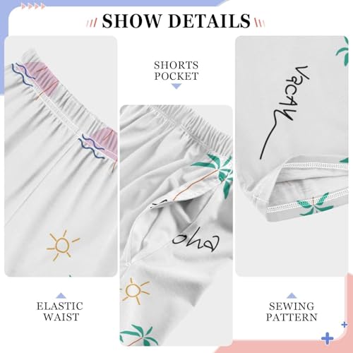 Aloha Tree Summer Boys Long Pants Soft Trousers Elastic Waist Kids Lounge Bottoms with Pockets S-XL4