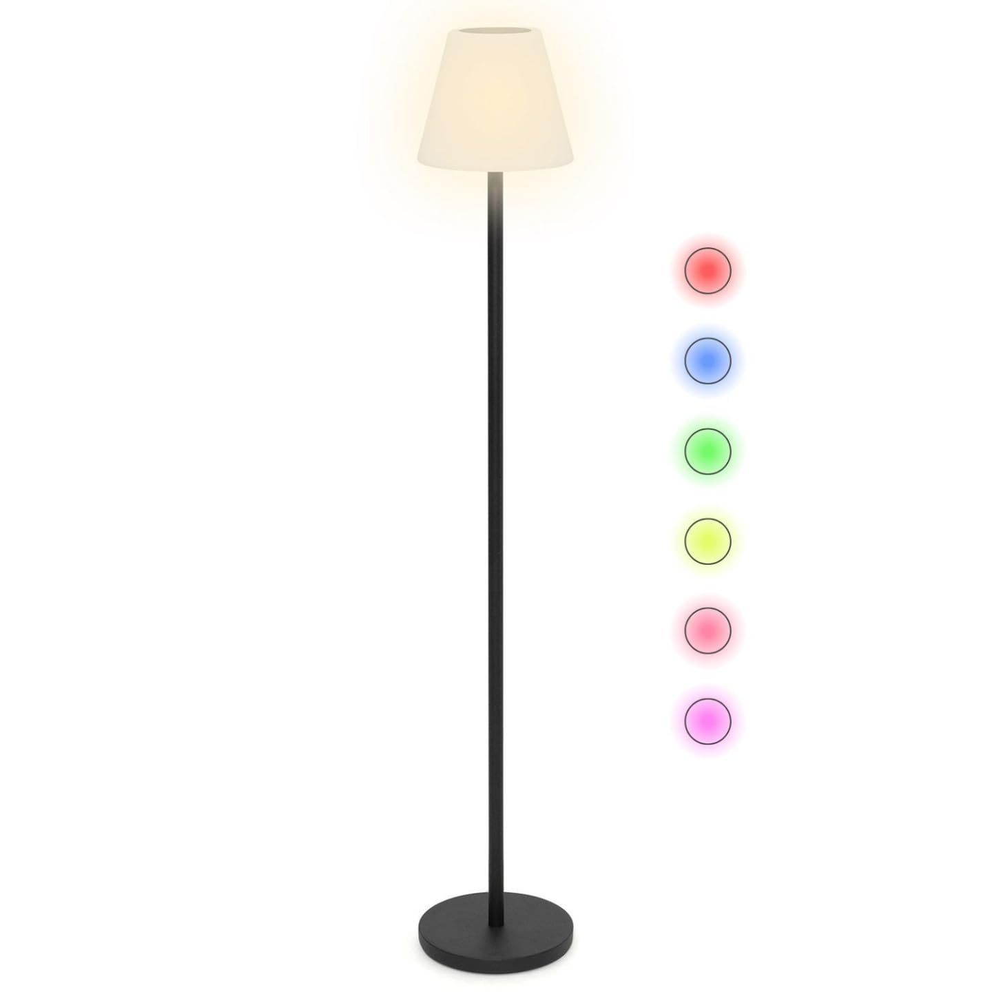 IDMarket - Lámpara de pie solar exterior con LED multicolor