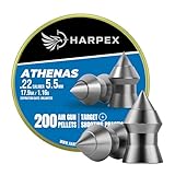 HARPEX Athenas .22 Cal Airgun Pellets – 17.9 Grain Pointed Design – High Accuracy – Precision Lead Pellets for Target Shooting, Small Game & Consistent Performance – 200 Count