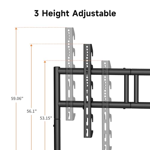 Image of XINLEI Easel Rolling TV Stand for 32-80 Inch TV up to 121lbs, Mobile Portable TV Cart with Wheels Minimalist for Home Business Office Living Room School, Max 600x400mm VESA, Black ML5C