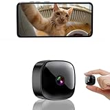 J-SINIGIDIN Mini Camera Wireless 1080P HD Indoor Camera for Indoor Security with App Control, Motion Detection, Night Vision, Wireless WiFi Rechargeable Pet Camera for Home/Office