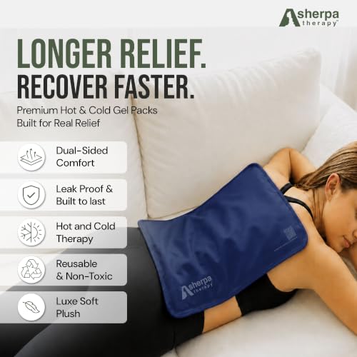 Image of Large Hot and Cold Flexible Gel Ice Packs for Injuries Reusable, Cold Packs for Injuries Reusable Ice Packs, Soft Ice Pack for Back Cold Compress - 11.5 inch x 14.5 inch - Blue