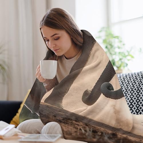 Plaid éléphants microfibre pour soirées cocooning sur canapé - 8