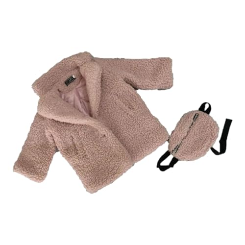 Manteau bébé fille style moumoute uni vêtement d'hiver épais avec sac banane