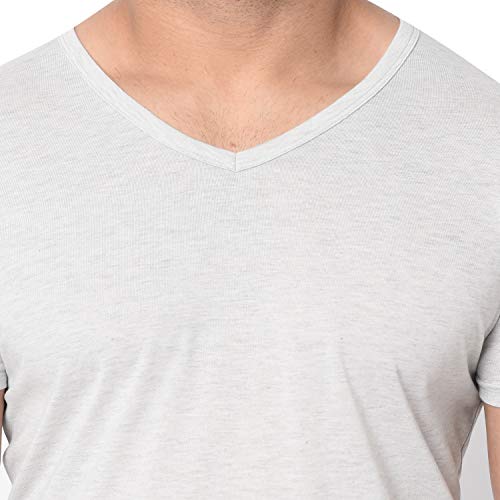 Image of Men's Cotton Blend Half Sleeve V Neck Tshirt
