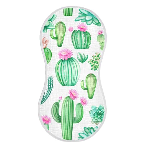 xigua Cacti and Succulents Baby Burp Cloths for Newborn Boys and Girls 4 Pack, Soft & Absorbent Cotton Baby Burp Cloth, Baby Washcloths, Newborn Towel, Burp Rags