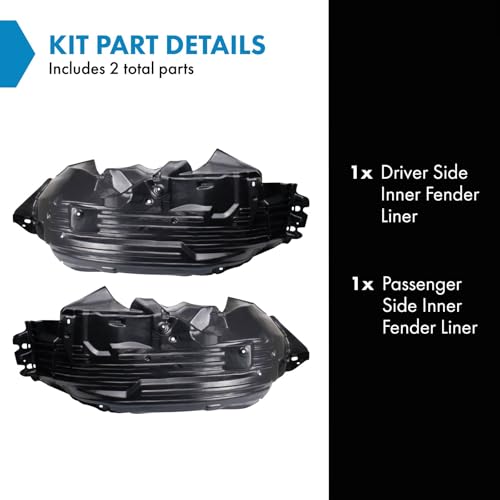 Image of TRQ Inner Fender Liner Set Compatible with 2008-2012 Nissan Pathfinder NI1248145 NI1250129 NI1251129