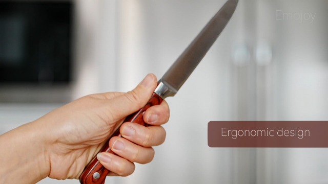 Emojoy Steak Knives, Steak Knife Set of 8, Highly Resistant and Durable German Stainless Steel Serrated Steak Knives with Gift Box